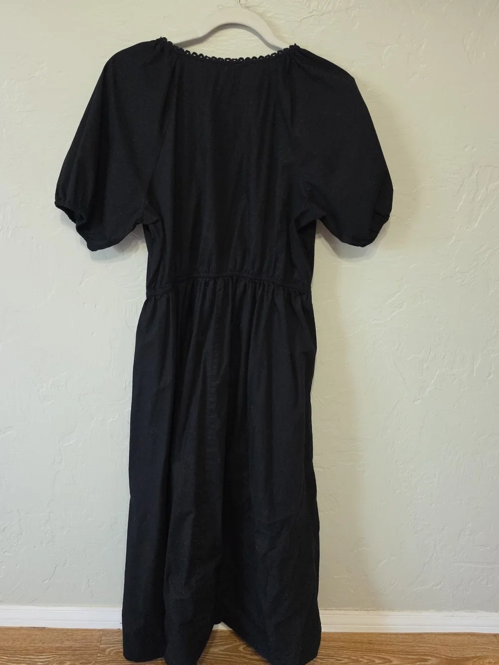 J. Crew Black Maxi Dress with Puff Sleeves
